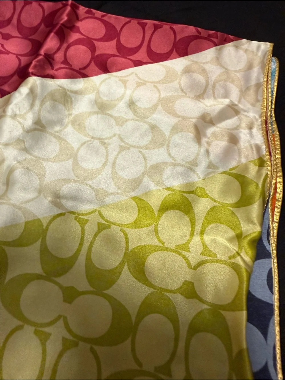 Coach Legacy Stripe Signature Silk Scarf / Wrap with Original Box – Vintage Mult